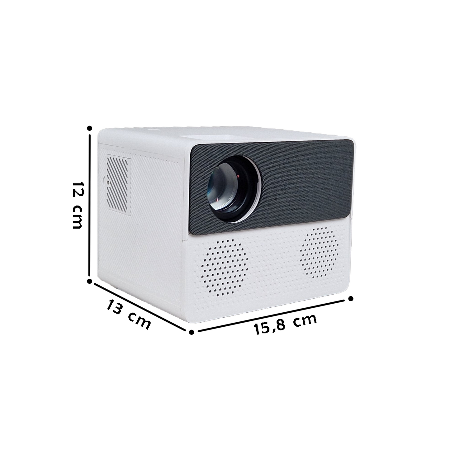 Portable projector with built-in speakers 