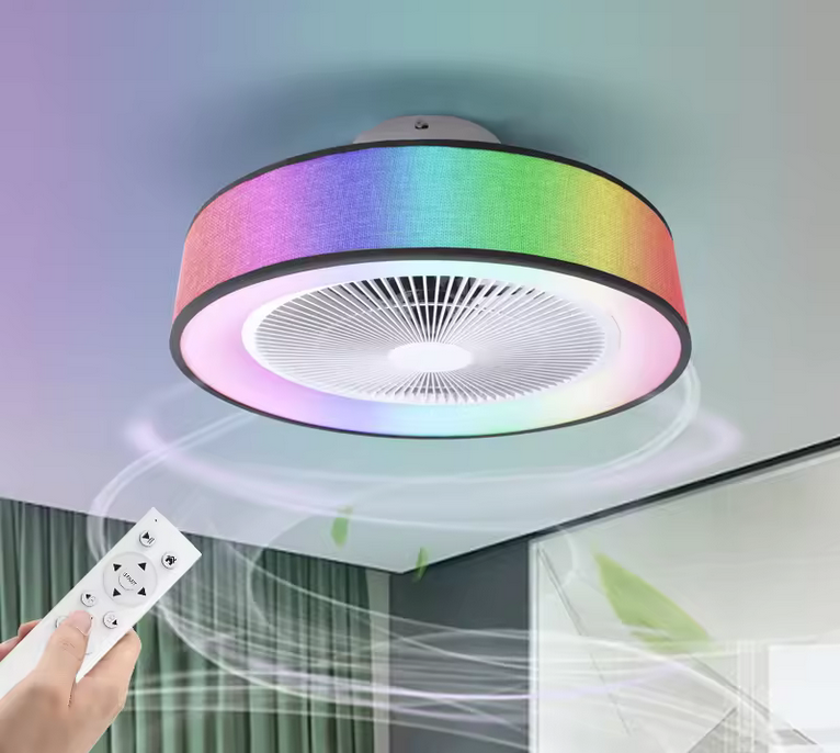 Slimme Plafondlamp RGB met ventilator - inclusief afstandsbediening & App