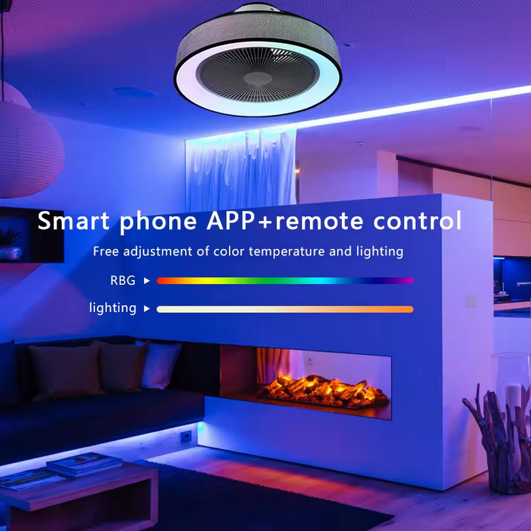 Smart Ceiling Lamp RGB with fan - including remote control &amp; App