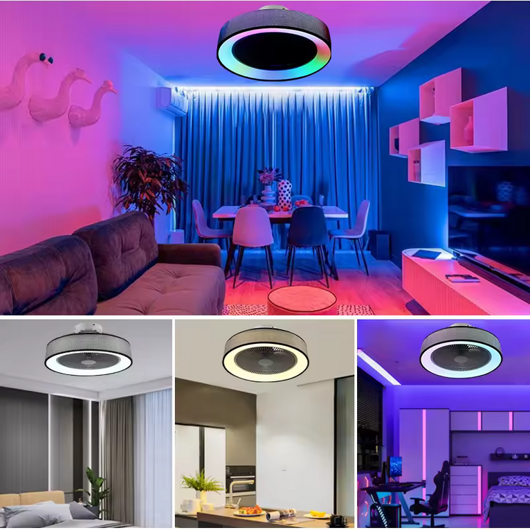 Slimme Plafondlamp RGB met ventilator - inclusief afstandsbediening & App