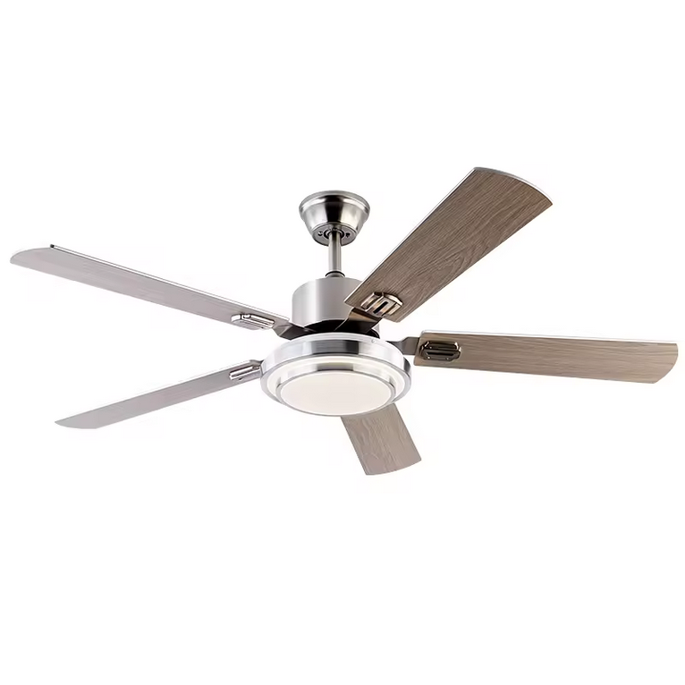 Ceiling fan with remote control and modern LED lighting