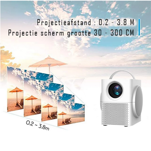 Tragbarer Projektor – Mini-Projektor mit integrierten Lautsprechern – 3000 Lumen