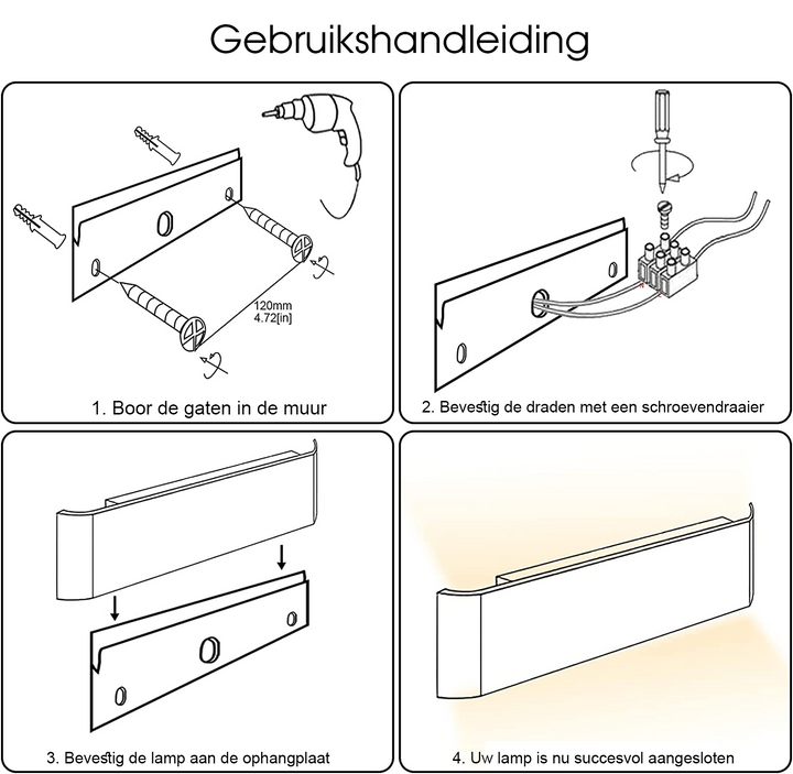 Muurlamp - led lamp - Binnen lamp - Hanglamp - 3000K - 12 watt - Fundigo.nl